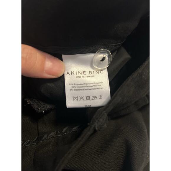Anine Bing Joelle Trouser Pants Women Size Small Black Pockets Career Office - Picture 11 of 11